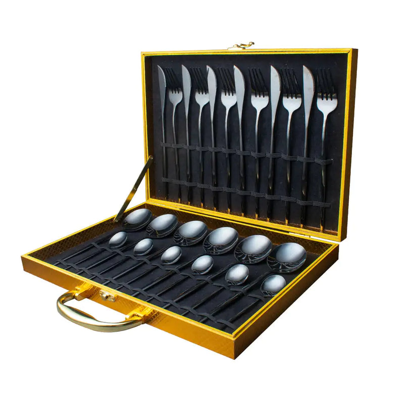 K0ala™ 24pcs Gold Stainless Steel Cutlery Set