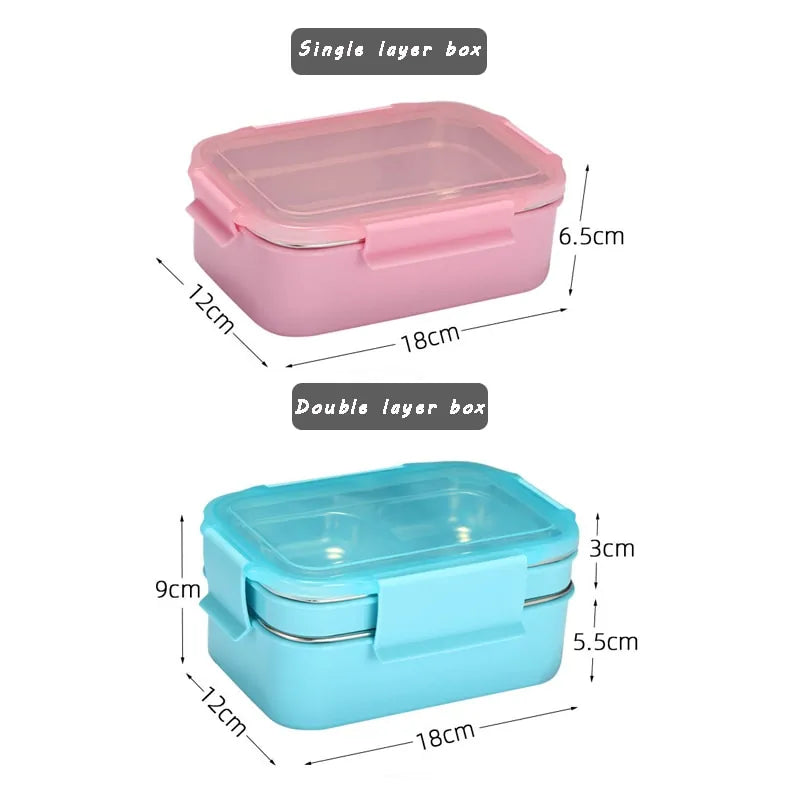 K0ala™ Stainless Steel Bento Lunch Box: Single or Double Layer