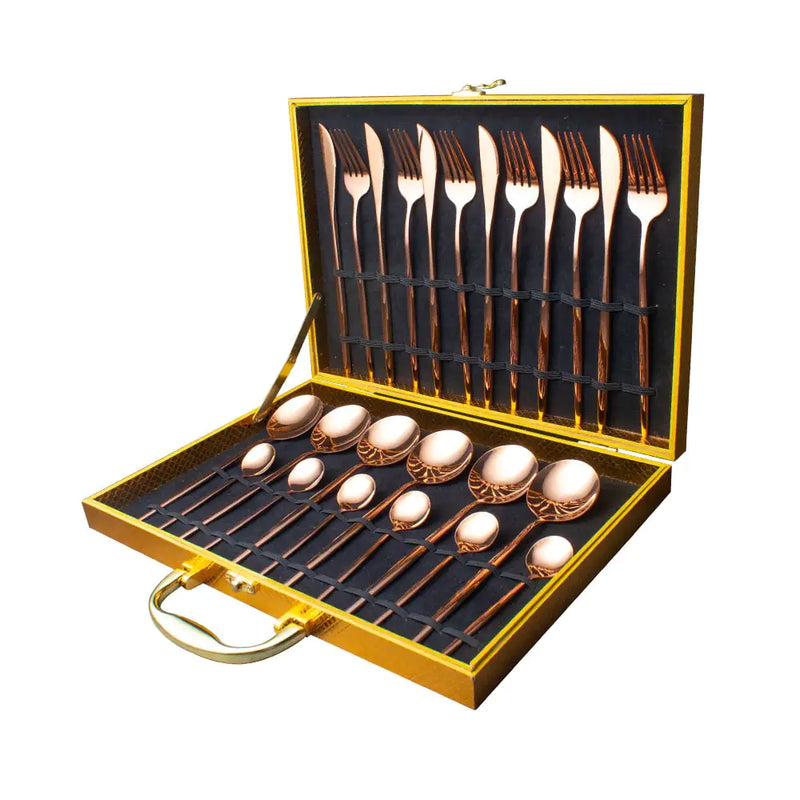 K0ala™ 24pcs Gold Stainless Steel Cutlery Set