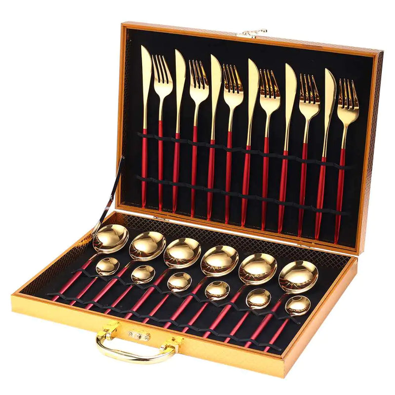 K0ala™ 24pcs Gold Stainless Steel Cutlery Set