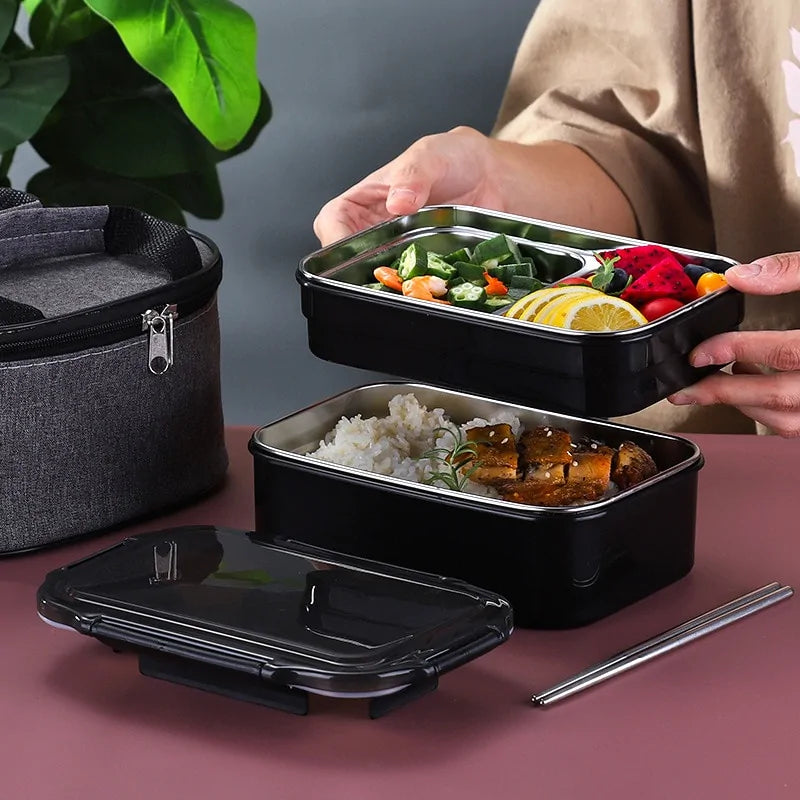 K0ala™ Stainless Steel Bento Lunch Box: Single or Double Layer