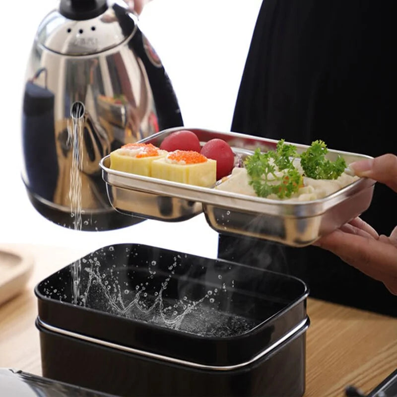 K0ala™ Stainless Steel Bento Lunch Box: Single or Double Layer