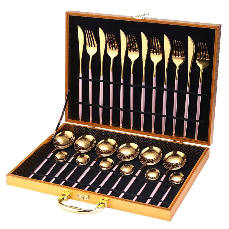 K0ala™ 24pcs Gold Stainless Steel Cutlery Set