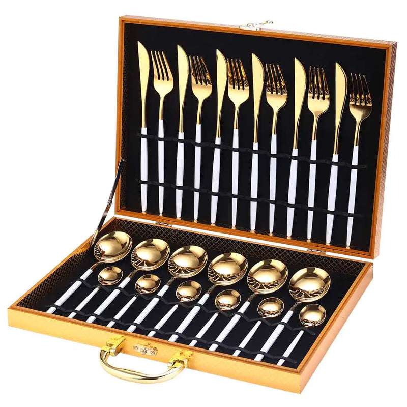 K0ala™ 24pcs Gold Stainless Steel Cutlery Set