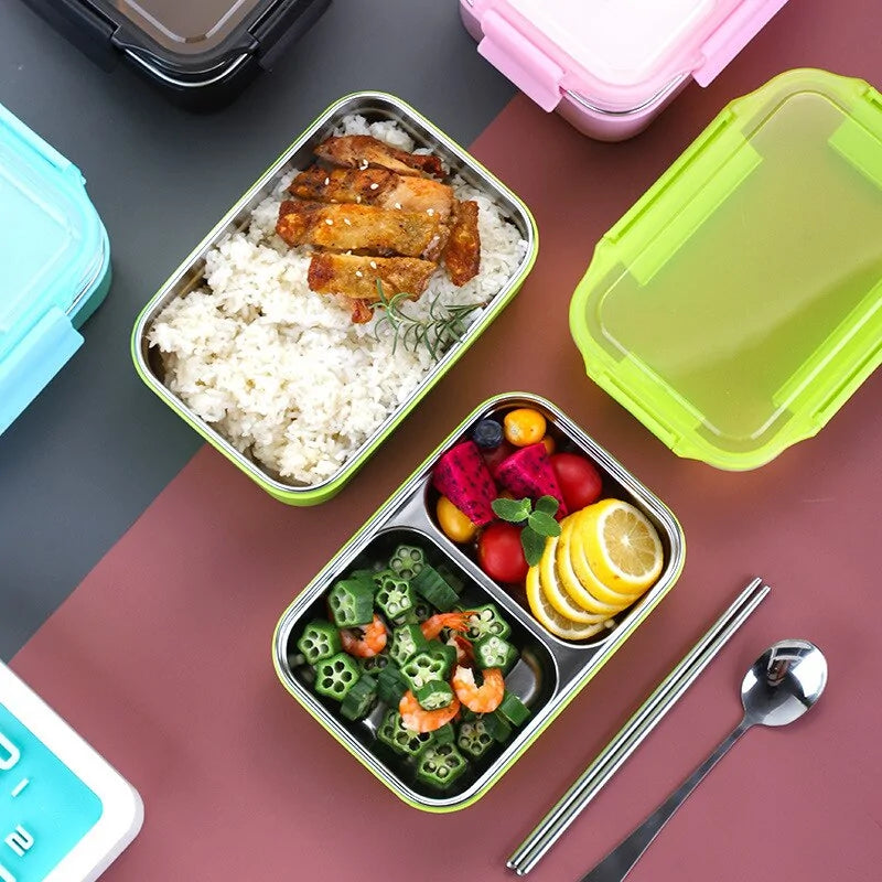 K0ala™ Stainless Steel Bento Lunch Box: Single or Double Layer