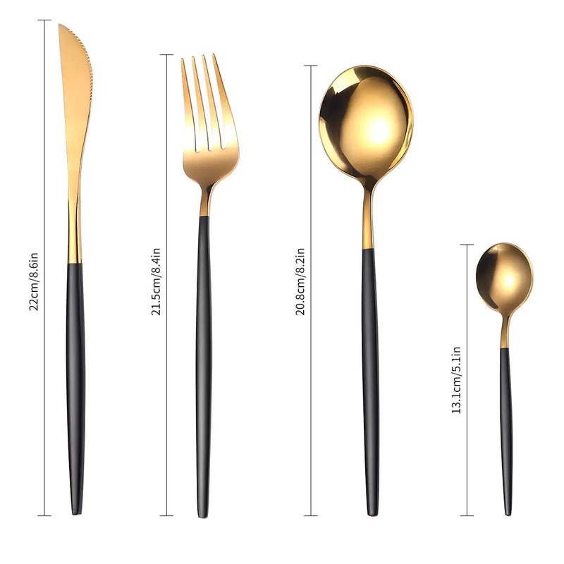 K0ala™ 24pcs Gold Stainless Steel Cutlery Set