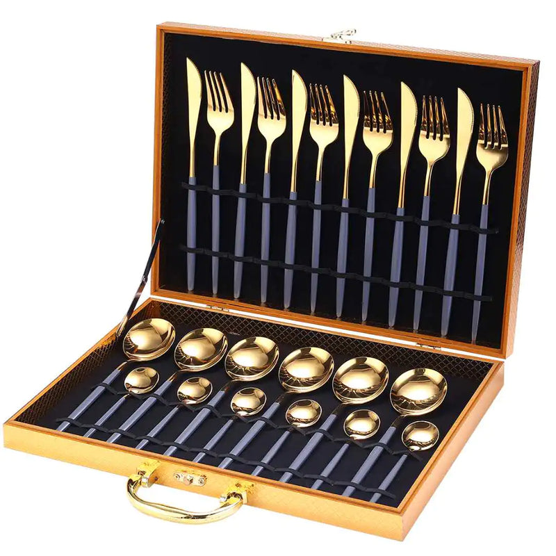 K0ala™ 24pcs Gold Stainless Steel Cutlery Set